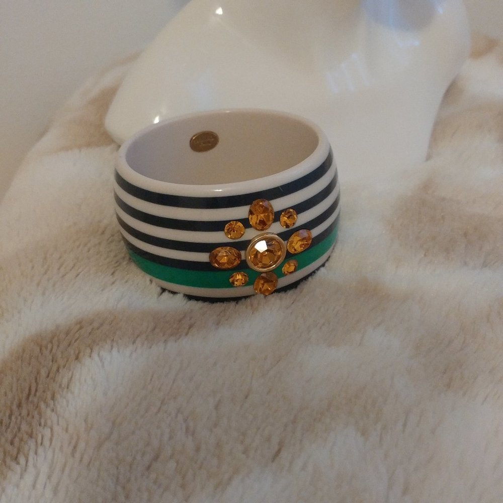Juicy Couture Blue, Green and White Stripe Bangle EUC - Picture 3 of 5